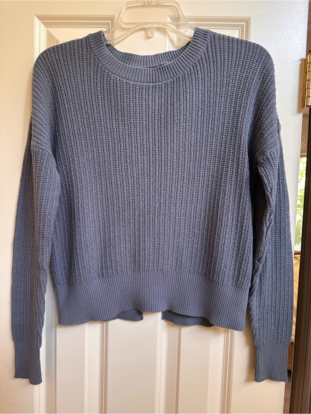 Hippie Rose Dusty Blue Crewneck Knit Sweater
